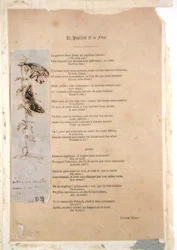Le Papillon et la Fleur, Poem with an Illustration of Butterflies from Les Chants du Crepuscule